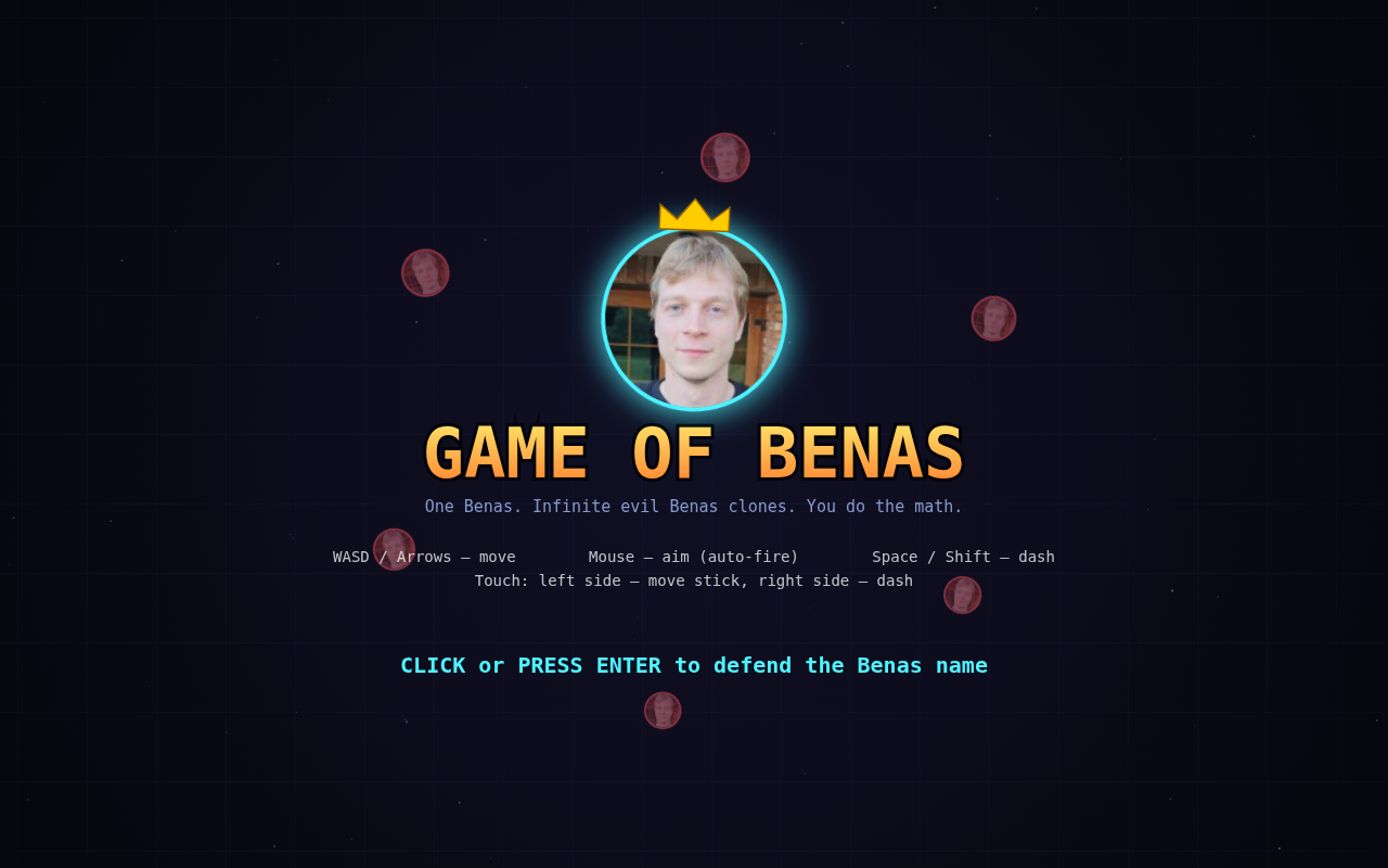 Game of Benas title screen
