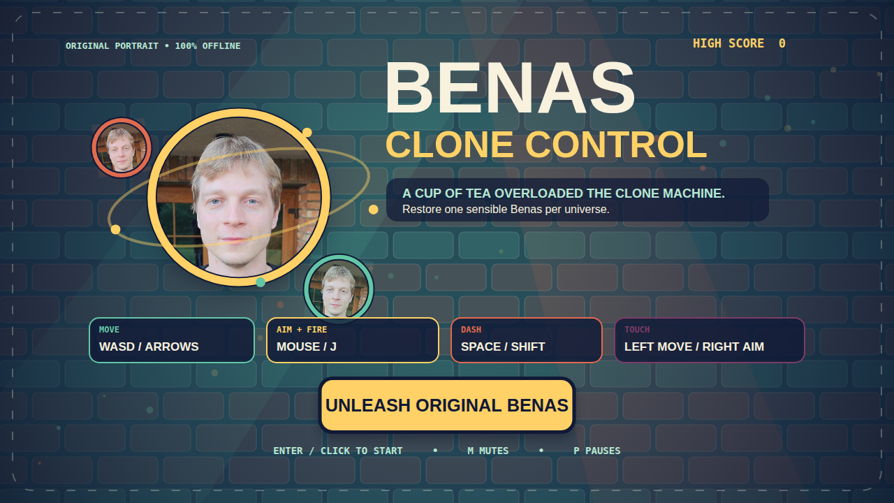Clone Control title screen